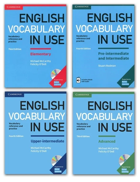 English Vocabulary in Use Elementary+Pre-intermediate+Upper-intermediate+Advanced  4 lü SET ürün görseli 1