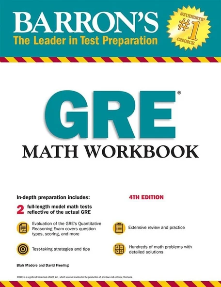 Barron's GRE Math Workbook 4th - fourth edition ürün görseli 1