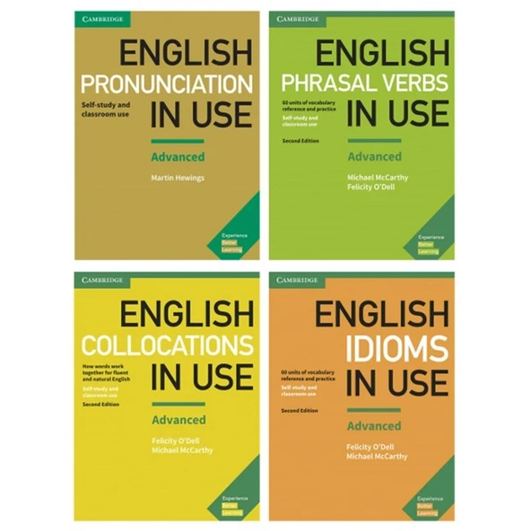 Advanced Cambridge English Vocabulary in Use Set ( Pronunciation - Collocations - Idioms - Phrasal Verbs ) ürün görseli 1