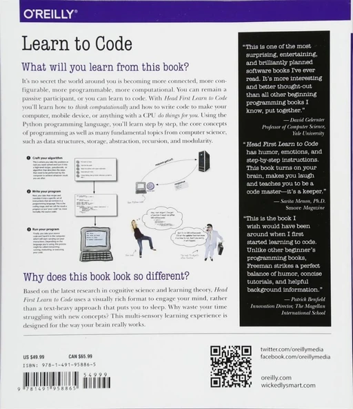 Head First Learn to Code: A Learner's Guide to Coding and Computational Thinking 1st Edition by Eric Freeman - Resim 2