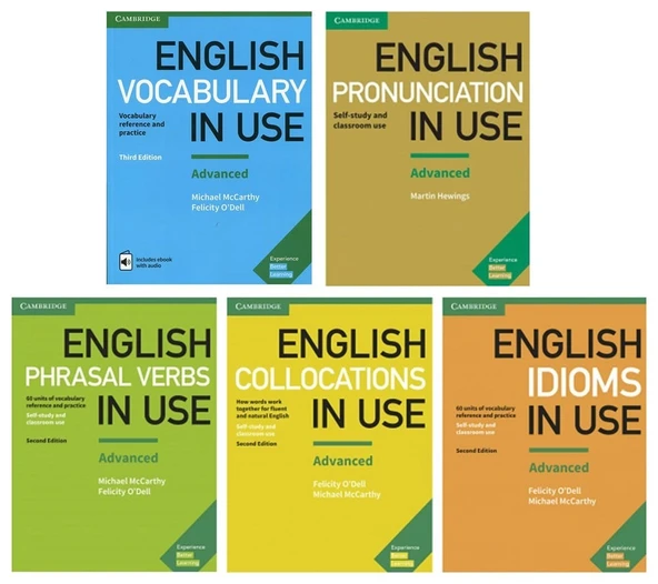 Advanced Cambridge English Vocabulary in Use Set ( Vocabulary - Pronunciation - Collocations - idioms - Phrasal Verbs ) ürün görseli 1
