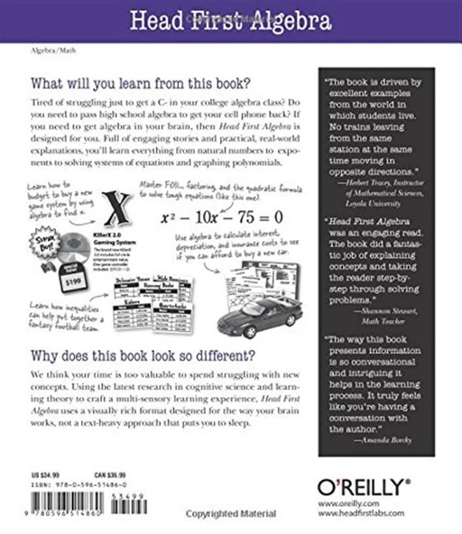 Head First Algebra: A Learner's Guide to Algebra I 1st Edition - Resim 2