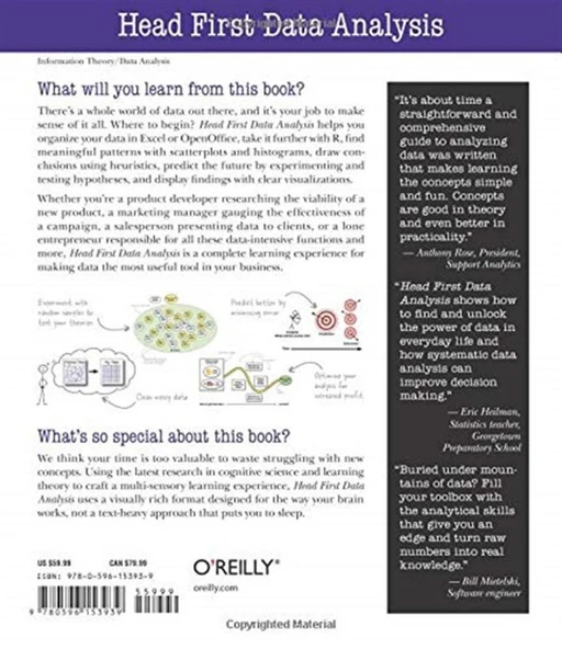 Head First Data Analysis: A learner's guide to big numbers, statistics, and good decisions 1st Edition - Resim 2