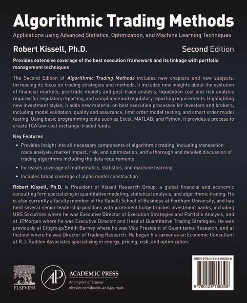 Algorithmic Trading Methods: Applications Using Advanced Statistics, Optimization, and Machine Learning Techniques 2nd Edition - Resim 2