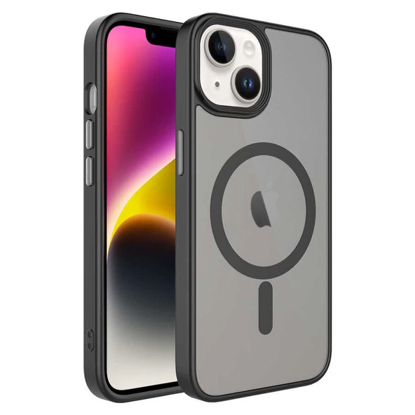 Smcase Apple iPhone 14 Kılıf Mat Arka Yüzeyli Wireless Şarj Özellikli Flet ürün görseli 1