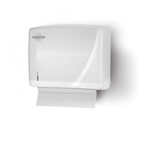 Rulopak Modern Z Katlama Kağıt Havlu Dispenseri 200Lü Transparan Beyaz ürün görseli 1