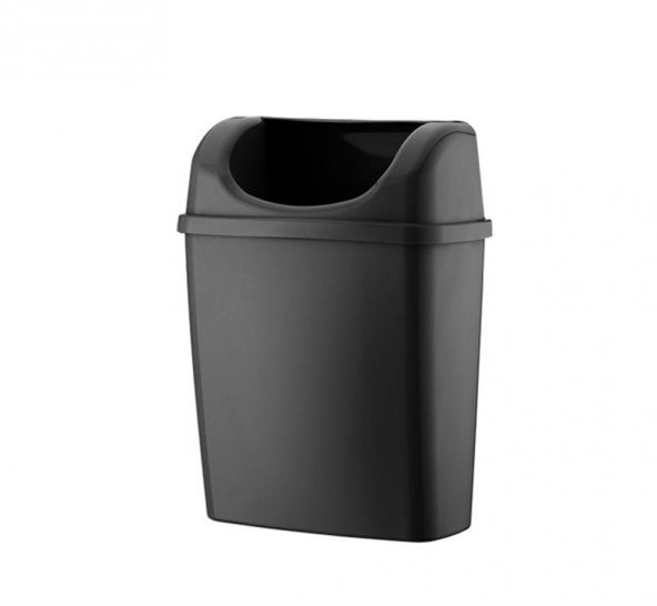 Rulopak Duvara Monte Çöp Kovası 6 Litre Siyah ürün görseli 1