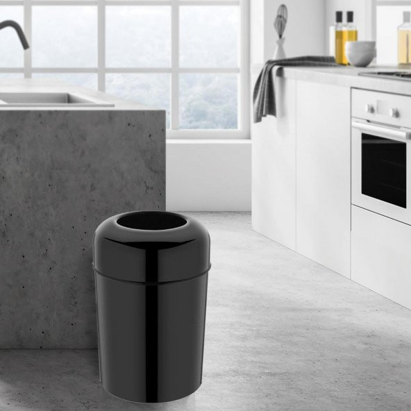 Rulopak Pota Kapak Çöp Kovası 15 Litre Siyah ürün görseli 1