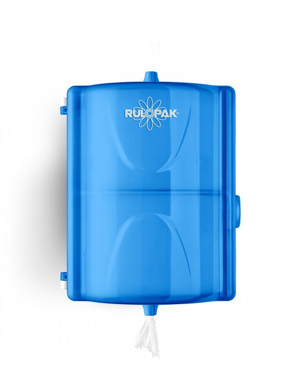 Rulopak İkiz Mini Cimri İçten Çekmeli Tuvalet Kağıdı Dispenseri Transparan Mavi ürün görseli 1