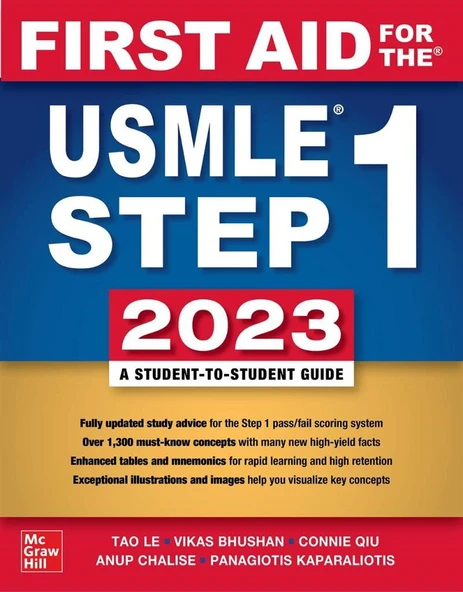 First Aid for the USMLE Step 1 2023  Tao Le, Vikas Bhushan, Connie Qiu, Anup Chalise, Panagiotis Kaparaliotis ürün görseli 1