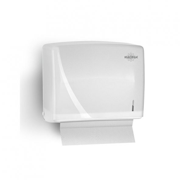 Rulopak Modern C-V Katlama Kağıt Havlu Dispenseri 200Lü Beyaz ürün görseli 1