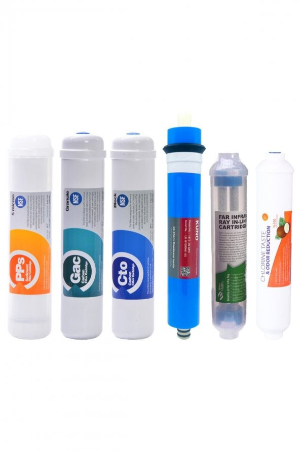 Kapalı Kasa Su Arıtma Cihazı 6 Lı Inline Filtresi Seti 6 Aşamalı Lg & Kuno Membran ürün görseli 1