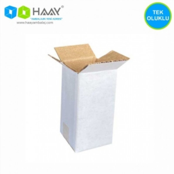 HAAY AMBALAJ 3x3x6 Cm Tek Oluklu A-Box Beyaz Koli ( 100 adet) ürün görseli 1