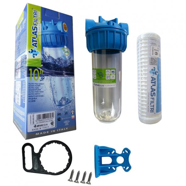 Atlas 3/4" 10 İnch Tekli Filtre Kabı Ve Yıkanabilir Filtre Atlas ürün görseli 1