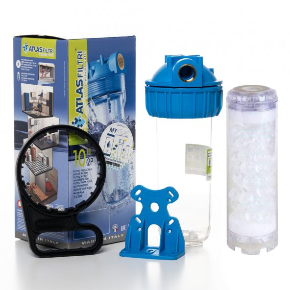 Sulook Atlas 3/4"10" İnç Tekli Filtre Kabı+Silifoz Kireç Önleyici Filtre ürün görseli 1