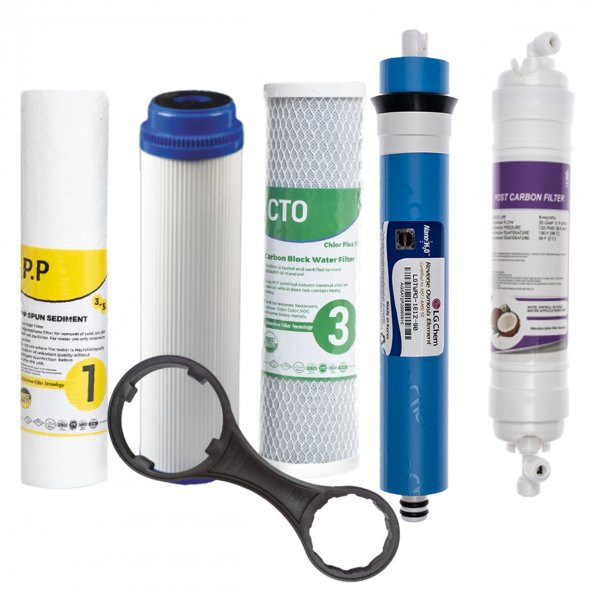 Reverse  Osmosis Açık Kasa Su Arıtma 5'Li Filtre Seti ürün görseli 1