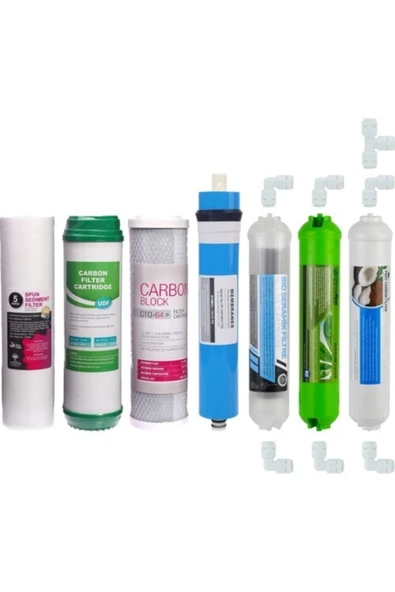 Su Arıtma Cihazı Filtresi 7'li Filtre Seti Paket Açık Kasa Quick Bağlantılı ürün görseli 1