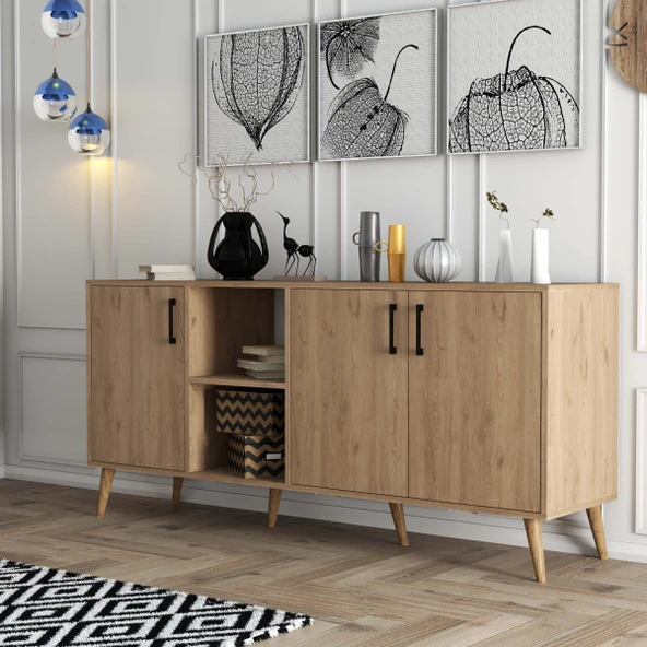Mezza 1626 Exxen 180 Cm (AHŞAP AYAKLİ) Modern Konsol Sepet ürün görseli 1