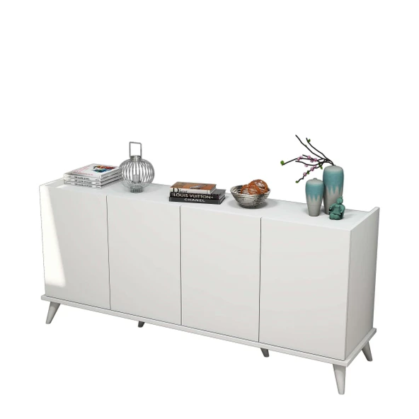 Mezza 1602 Elegante 180 Cm Modern Konsol Beyaz - Resim 5