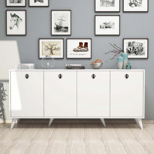 Mezza 1614 Elite 180 Cm Modern Konsol Beyaz - Resim 4