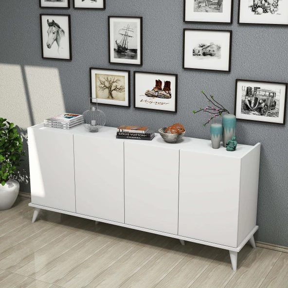 Mezza 1602 Elegante 180 Cm Modern Konsol Beyaz ürün görseli 1