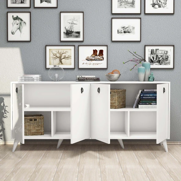 Mezza 1614 Elite 180 Cm Modern Konsol Beyaz - Resim 3