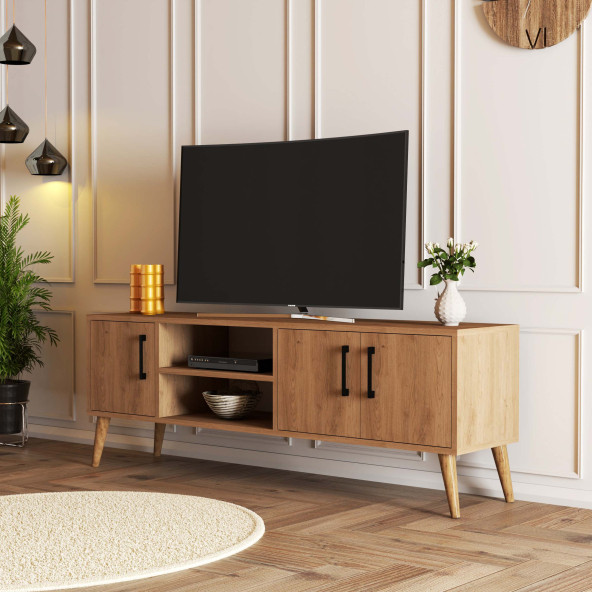 Mezza 1586 Exxen 150 CM (AHŞAP AYAKLI) Tv Ünitesi Sepet ürün görseli 1