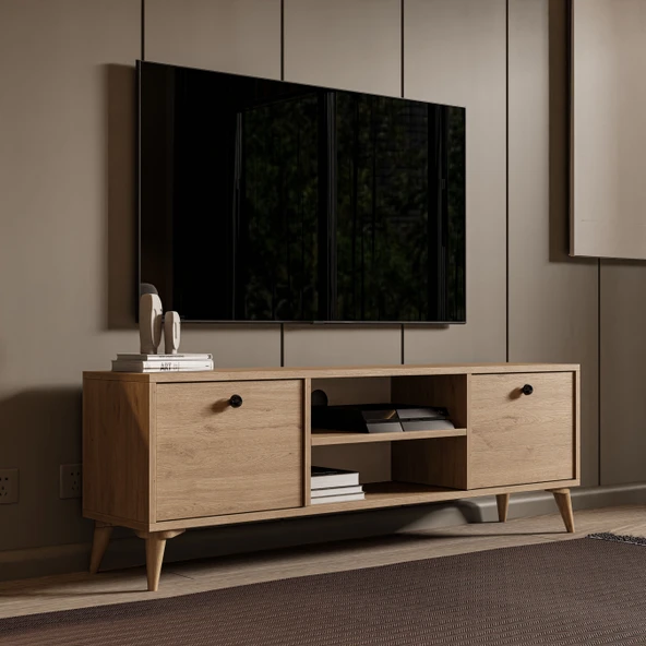 Mezza 1122 Dolce 138 CM Tv Ünitesi Sepet Renk - Resim 4