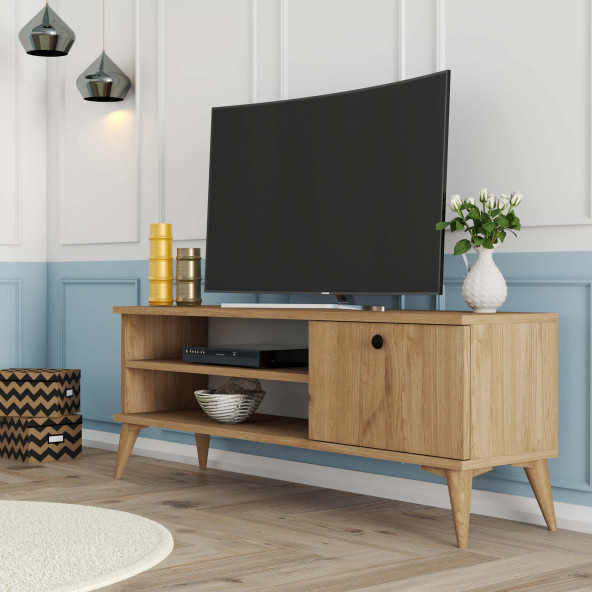 Mezza 1562 Retro Tv Ünitesi 120 Cm Sepet Rengi ürün görseli 1