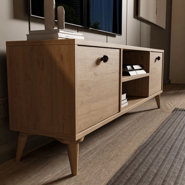 Mezza 1122 Dolce 138 CM Tv Ünitesi Sepet Renk - Resim 5