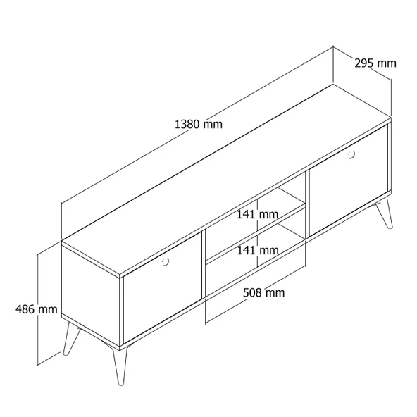 Mezza 1122 Dolce 138 CM Tv Ünitesi Sepet Renk - Resim 2