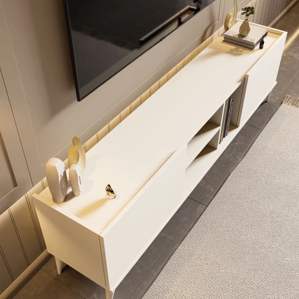 Mezza 1320 Elegante 180 Cm Tv Ünitesi Beyaz - Resim 5