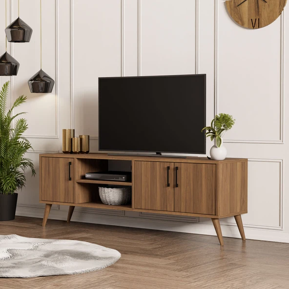 PTTAVM: Mezza 1582 Exxen 150 Cm (AHŞAP AYAKLI) Tv Ünitesi Ürgüp Rengi
