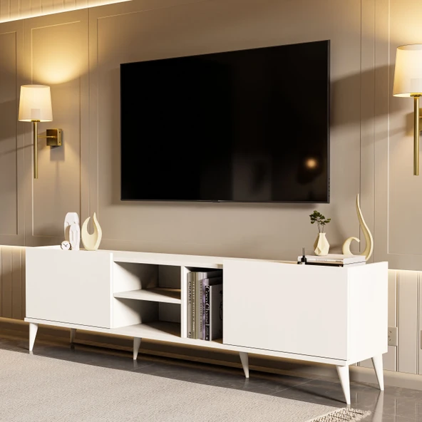 Mezza 1320 Elegante 180 Cm Tv Ünitesi Beyaz ürün görseli 1