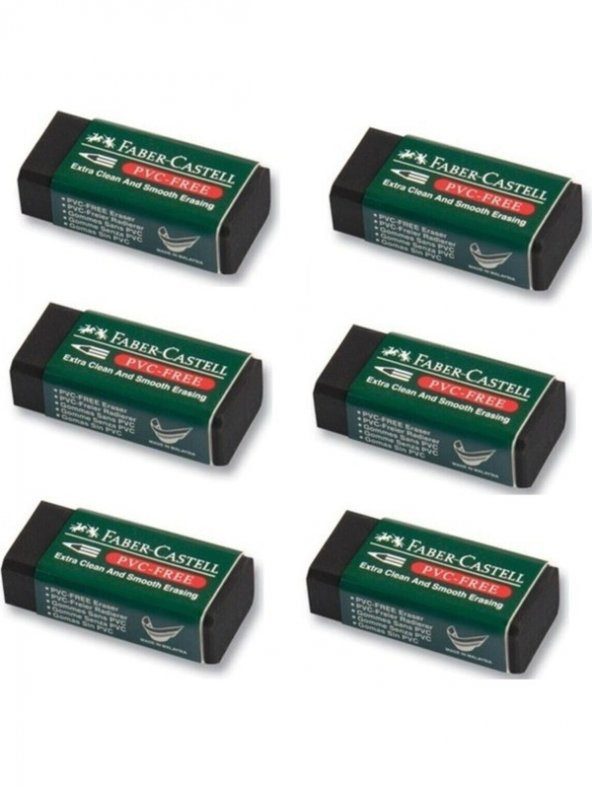 Faber Castell Siyah Silgi Öğrenci Okul Silgisi 6ADET ürün görseli 1