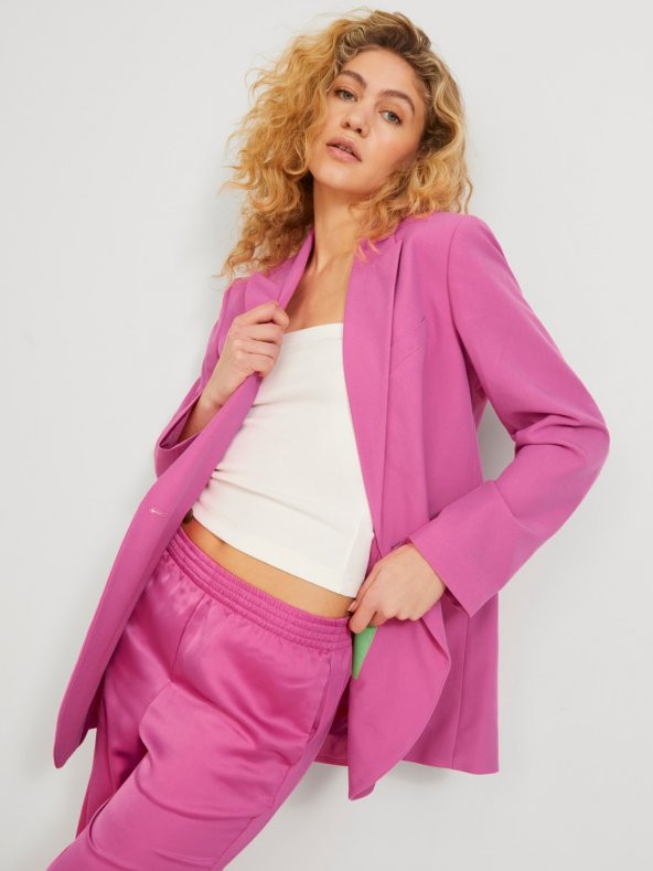 JJXX Bayan Pembe Renk Kruvaze Blazer Ceket 12200590 ürün görseli 1