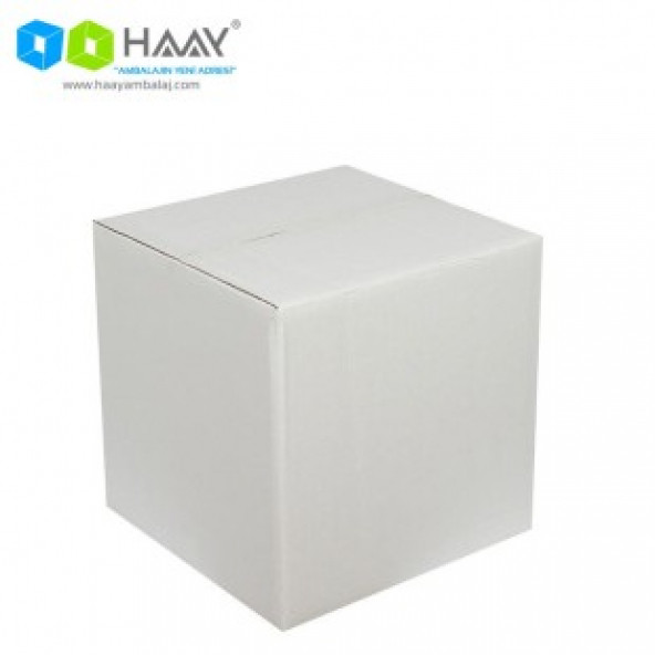 HAAY AMBALAJ 35x35x35 Cm Beyaz Çift Oluklu A-Box Koli 10 ADET ürün görseli 1