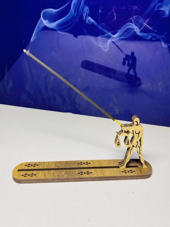Otantik Yeni Model Terazı Burcu Ahşap Ev Tütsü Kayığı (1 ADET TÜTSÜ HEDİYELİ) ürün görseli 1