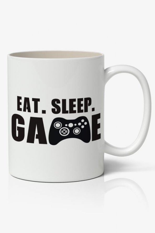 Eat Sleep Baskılı Kupa Bardak Baskılı Kahve Kupa Bardak ürün görseli 1
