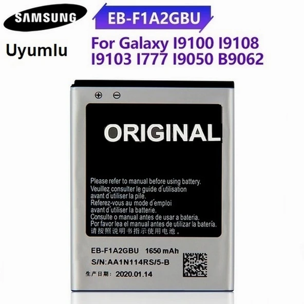 Day Samsung Galaxy S2 (i9100) EB-F1A2GBU i9108 i9103 i777 i9050 B9062 Garantili 1650mAh Pil CEPTELB001371 ürün görseli 1