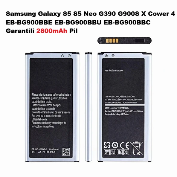 Day Samsung Galaxy S5 G900S EB-BG900BBU Garantili 2800mAh Pil (Uzun Ömürlü Batarya) CEPTELB001876 ürün görseli 1