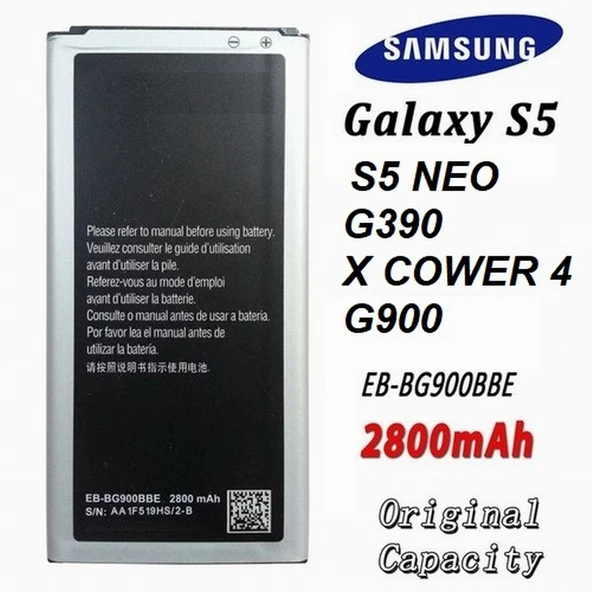 Day Samsung Galaxy S5 G900S EB-BG900BBE/ EB-BG900BBU/ EB-BG900BBC Garantili 2800mAh Pil CEPTELB001853 ürün görseli 1