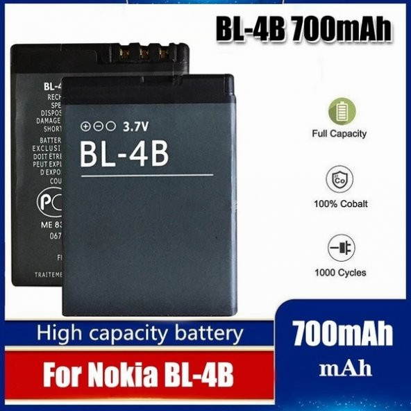 Day Nokia Bl-4b Pil 2630 2660 2760 3220 3230 5000 5070 5140 5200 5300 5320 5500 6020 6021 6060 6070 CEPTELB006313 ürün görseli 1