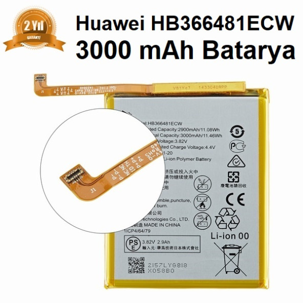 Day Huawei Honor P8i HB366481ECW 3000 mAh Batarya Pil Orijinal Uzun Ömürlü Yüksek Kapasite CEPTELB007977 ürün görseli 1