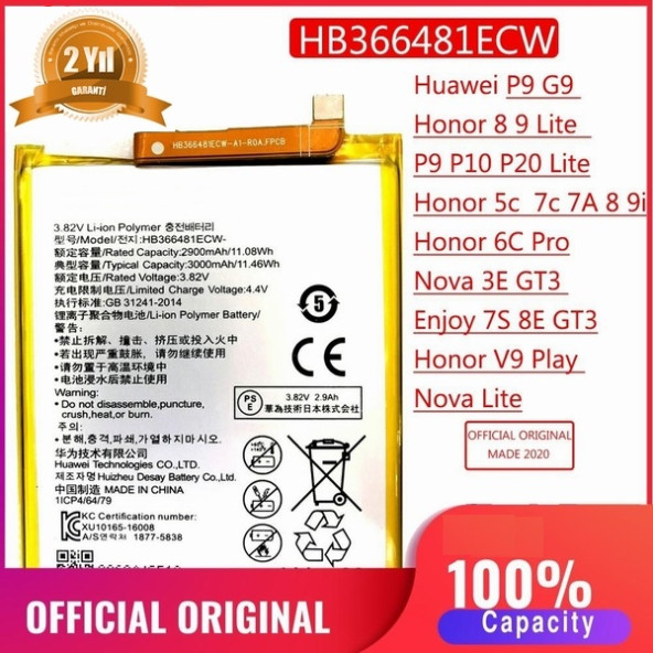 Day Huawei HB366481ECW 2900 - 3000 mAh Batarya Pil (Orijinal Kalite Uzun Ömürlü Yüksek Kapasite) CEPTELB008907 ürün görseli 1