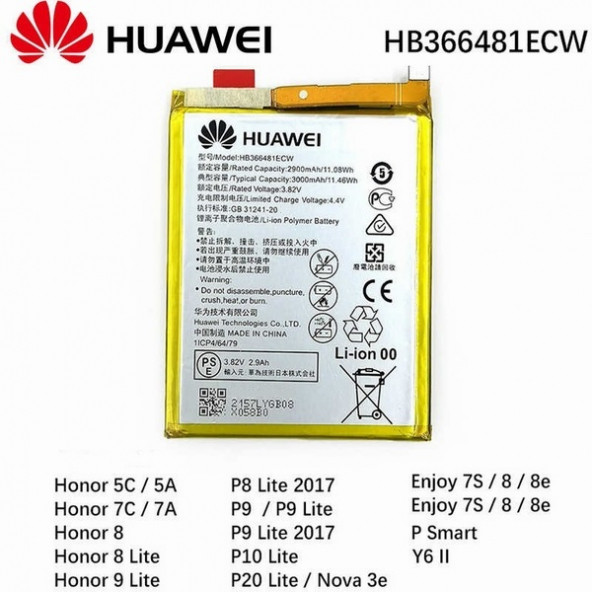 Day Huawei Honor 5C HB366481ECW 3000 mAh Batarya Pil Orijinal Uzun Ömürlü Yüksek Kapasite CEPTELB010025 ürün görseli 1