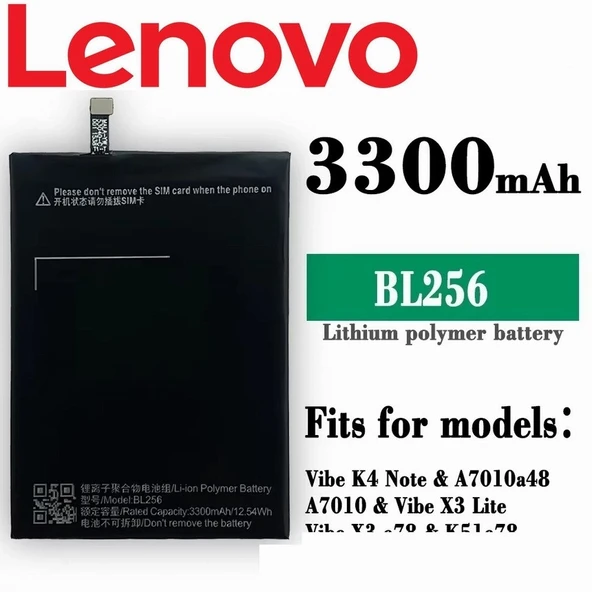 3300mAh BL256 Battery for Lenovo Lemon VIBE K4 Note K4note X3 Lite K51c78 A7010 CEPTELB010415 ürün görseli 1