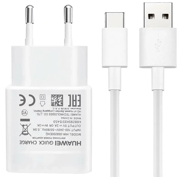 3.0 Qualcomm Huawei HW-059200EHQ Şarj Aleti + Type C Usb Kablo %100 Orjinal 9.0V 2 Amper CEPTELB019149 ürün görseli 1