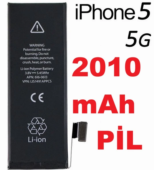 APPLE IPHONE 5 5G BATARYA PİL BATTERY 616-0610 616-0611 616-0612 616-0613 OEM CEPTELB019435 ürün görseli 1