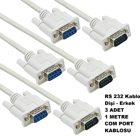 3 ADET 1 METRE Rs232 Uzatma Kablosu S-link SL-Db95 9Pin Dişi Erkek Seri Kablo CEPTELB019499 ürün görseli 1